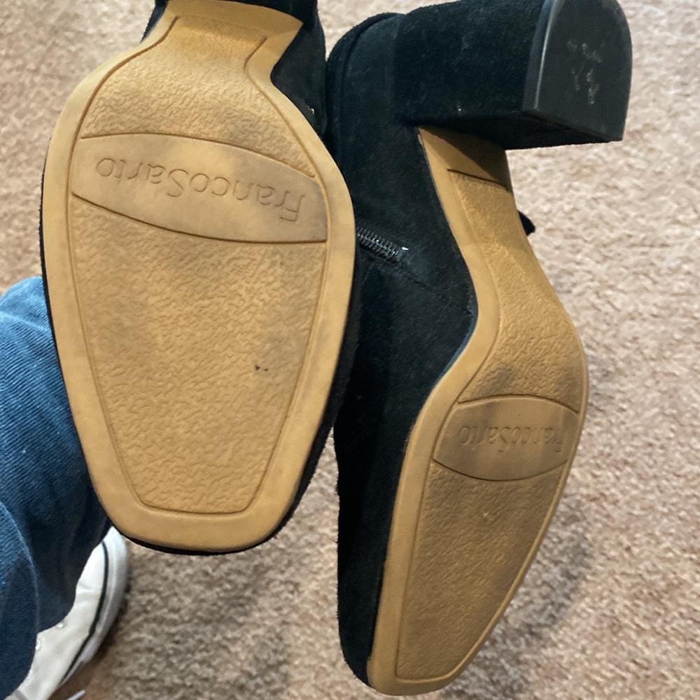 Franco Sarto Pamela booties Black Suede Leather Zip Ankle Boots - Picture 6 of 7